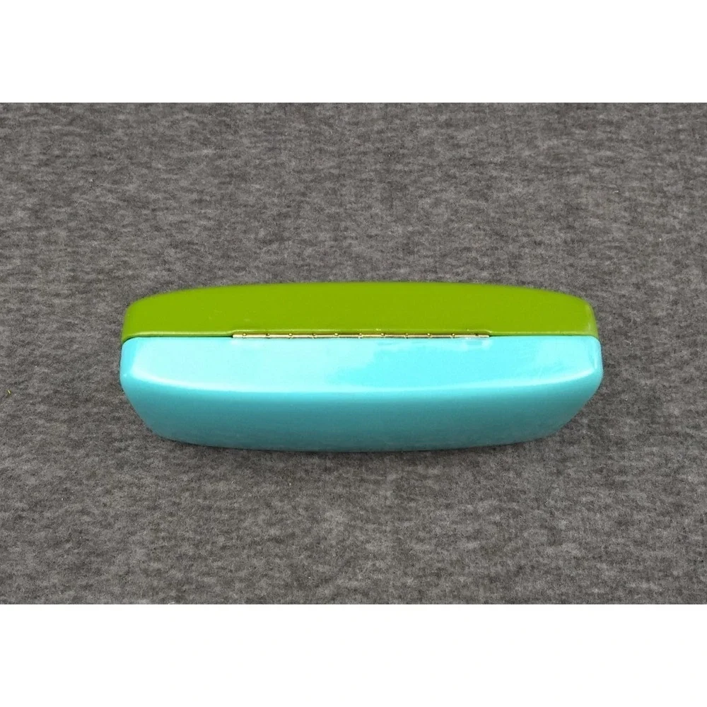 Kate Spade NY Eyeglasses Sunglasses Case Green & Blue Hard Clamshell Eyes Inside
